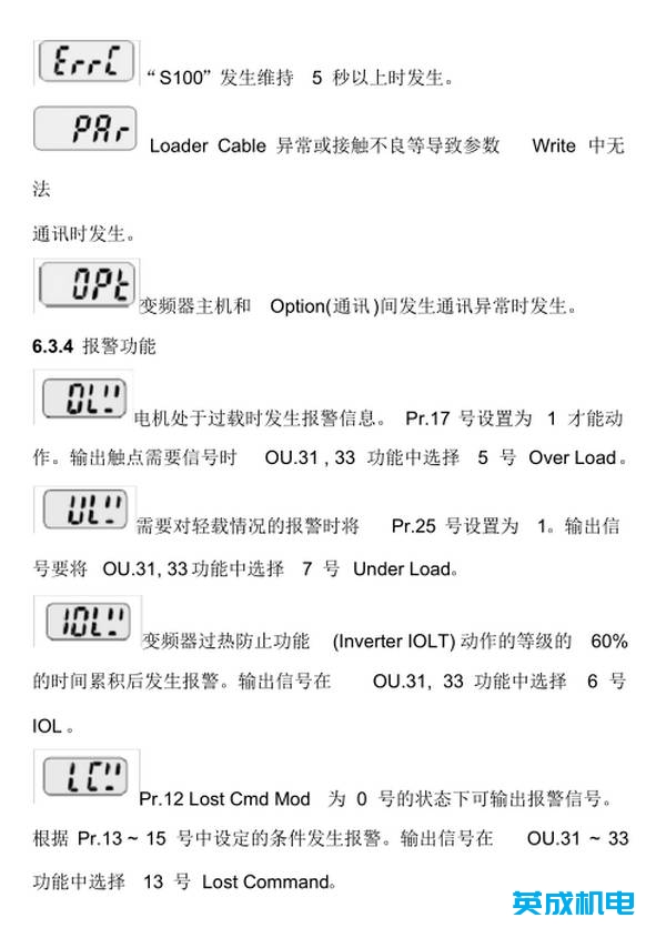 LS（LG）變頻器故障代碼